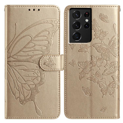 Butterfly Flutter Pattern Embossed Leather Phone Case, For Samsung Galaxy S22+ 5G, For Samsung Galaxy S22 5G, For Samsung Galaxy S21 FE 5G, For Samsung Galaxy S21 5G, For Samsung Galaxy S21+ 5G, For Samsung Galaxy S21 Ultra 5G