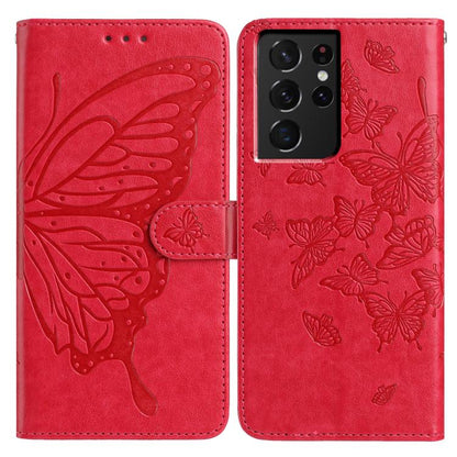 Butterfly Flutter Pattern Embossed Leather Phone Case, For Samsung Galaxy S22+ 5G, For Samsung Galaxy S22 5G, For Samsung Galaxy S21 FE 5G, For Samsung Galaxy S21 5G, For Samsung Galaxy S21+ 5G, For Samsung Galaxy S21 Ultra 5G