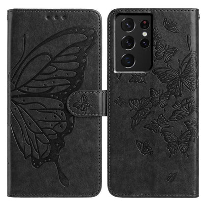 Butterfly Flutter Pattern Embossed Leather Phone Case, For Samsung Galaxy S22+ 5G, For Samsung Galaxy S22 5G, For Samsung Galaxy S21 FE 5G, For Samsung Galaxy S21 5G, For Samsung Galaxy S21+ 5G, For Samsung Galaxy S21 Ultra 5G