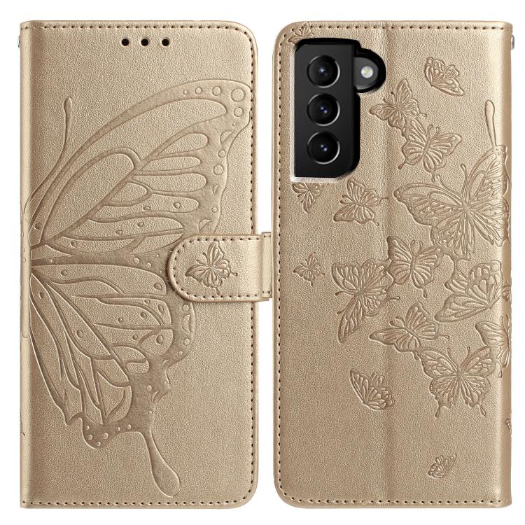 Butterfly Flutter Pattern Embossed Leather Phone Case, For Samsung Galaxy S22+ 5G, For Samsung Galaxy S22 5G, For Samsung Galaxy S21 FE 5G, For Samsung Galaxy S21 5G, For Samsung Galaxy S21+ 5G, For Samsung Galaxy S21 Ultra 5G