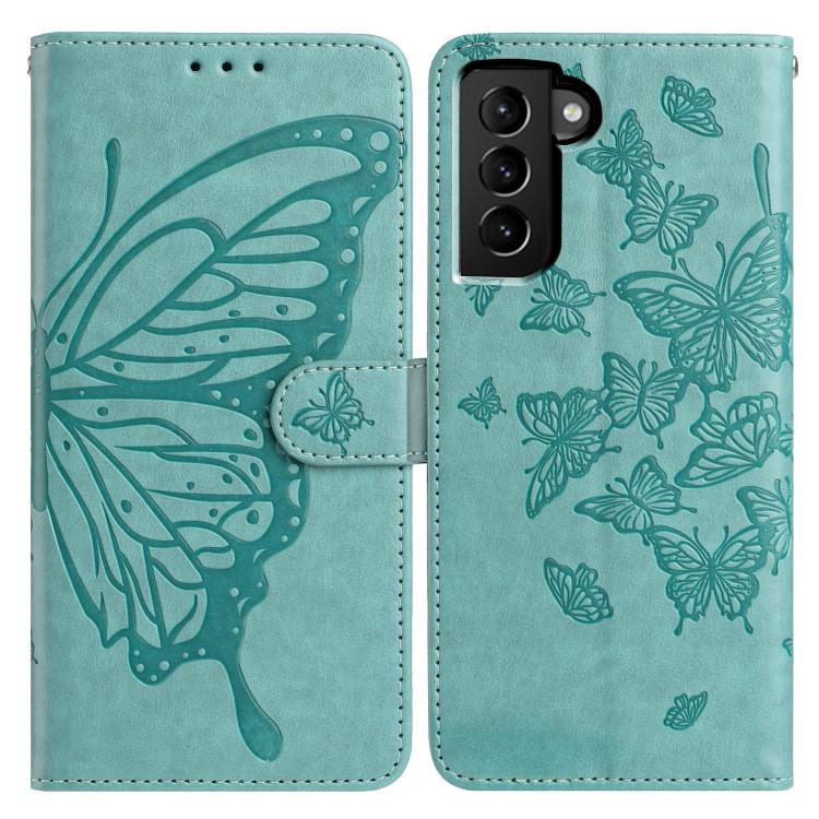 Butterfly Flutter Pattern Embossed Leather Phone Case, For Samsung Galaxy S22+ 5G, For Samsung Galaxy S22 5G, For Samsung Galaxy S21 FE 5G, For Samsung Galaxy S21 5G, For Samsung Galaxy S21+ 5G, For Samsung Galaxy S21 Ultra 5G