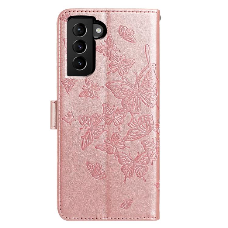 Butterfly Flutter Pattern Embossed Leather Phone Case, For Samsung Galaxy S22+ 5G, For Samsung Galaxy S22 5G, For Samsung Galaxy S21 FE 5G, For Samsung Galaxy S21 5G, For Samsung Galaxy S21+ 5G, For Samsung Galaxy S21 Ultra 5G