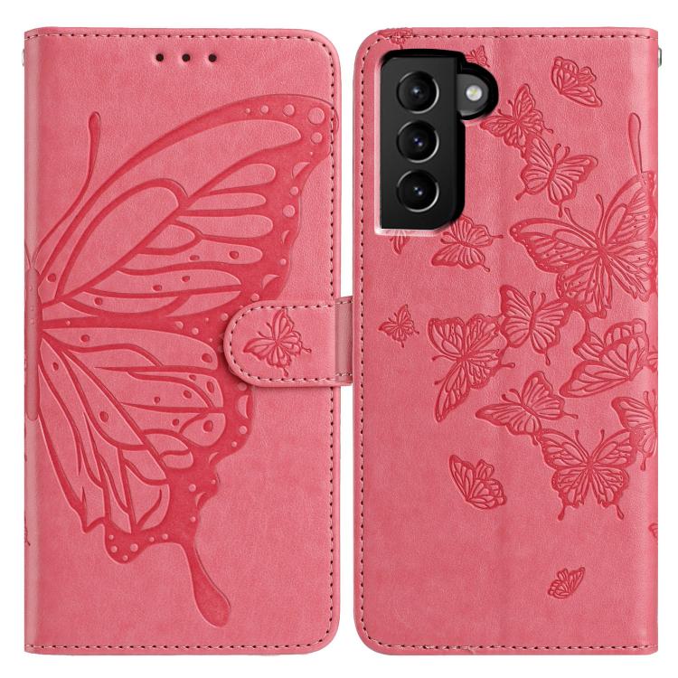 Butterfly Flutter Pattern Embossed Leather Phone Case, For Samsung Galaxy S22+ 5G, For Samsung Galaxy S22 5G, For Samsung Galaxy S21 FE 5G, For Samsung Galaxy S21 5G, For Samsung Galaxy S21+ 5G, For Samsung Galaxy S21 Ultra 5G