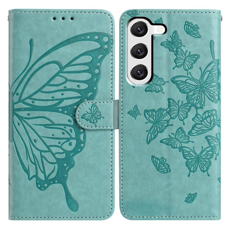 Butterfly Flutter Pattern Embossed Leather Phone Case, For Samsung Galaxy S23 FE 5G, For Samsung Galaxy S23 Ultra 5G, For Samsung Galaxy S23+ 5G, For Samsung Galaxy S23 5G, For Samsung Galaxy S20 FE, For Samsung Galaxy S22 Ultra 5G