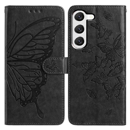Butterfly Flutter Pattern Embossed Leather Phone Case, For Samsung Galaxy S23 FE 5G, For Samsung Galaxy S23 Ultra 5G, For Samsung Galaxy S23+ 5G, For Samsung Galaxy S23 5G, For Samsung Galaxy S20 FE, For Samsung Galaxy S22 Ultra 5G