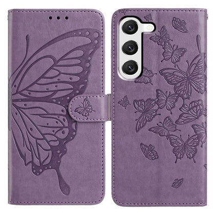 Butterfly Flutter Pattern Embossed Leather Phone Case, For Samsung Galaxy S23 FE 5G, For Samsung Galaxy S23 Ultra 5G, For Samsung Galaxy S23+ 5G, For Samsung Galaxy S23 5G, For Samsung Galaxy S20 FE, For Samsung Galaxy S22 Ultra 5G