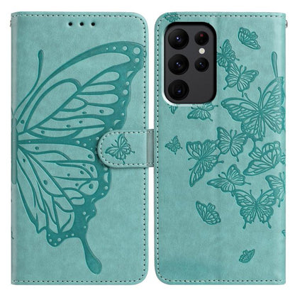 Butterfly Flutter Pattern Embossed Leather Phone Case, For Samsung Galaxy S23 FE 5G, For Samsung Galaxy S23 Ultra 5G, For Samsung Galaxy S23+ 5G, For Samsung Galaxy S23 5G, For Samsung Galaxy S20 FE, For Samsung Galaxy S22 Ultra 5G