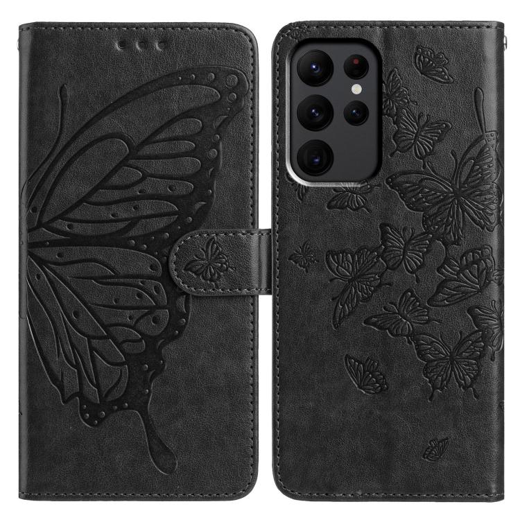 Butterfly Flutter Pattern Embossed Leather Phone Case, For Samsung Galaxy S23 FE 5G, For Samsung Galaxy S23 Ultra 5G, For Samsung Galaxy S23+ 5G, For Samsung Galaxy S23 5G, For Samsung Galaxy S20 FE, For Samsung Galaxy S22 Ultra 5G