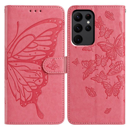 Butterfly Flutter Pattern Embossed Leather Phone Case, For Samsung Galaxy S23 FE 5G, For Samsung Galaxy S23 Ultra 5G, For Samsung Galaxy S23+ 5G, For Samsung Galaxy S23 5G, For Samsung Galaxy S20 FE, For Samsung Galaxy S22 Ultra 5G