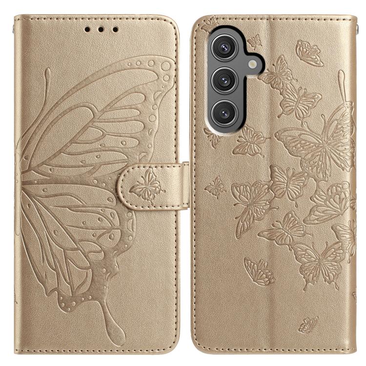 Butterfly Flutter Pattern Embossed Leather Phone Case, For Samsung Galaxy S25+ 5G, For Samsung Galax S25 Ultra 5G, For Samsung Galaxy S24 FE 5G, For Samsung Galaxy S24 Ultra 5G, For Samsung Galaxy S24+ 5G, For Samsung Galaxy S24 5G