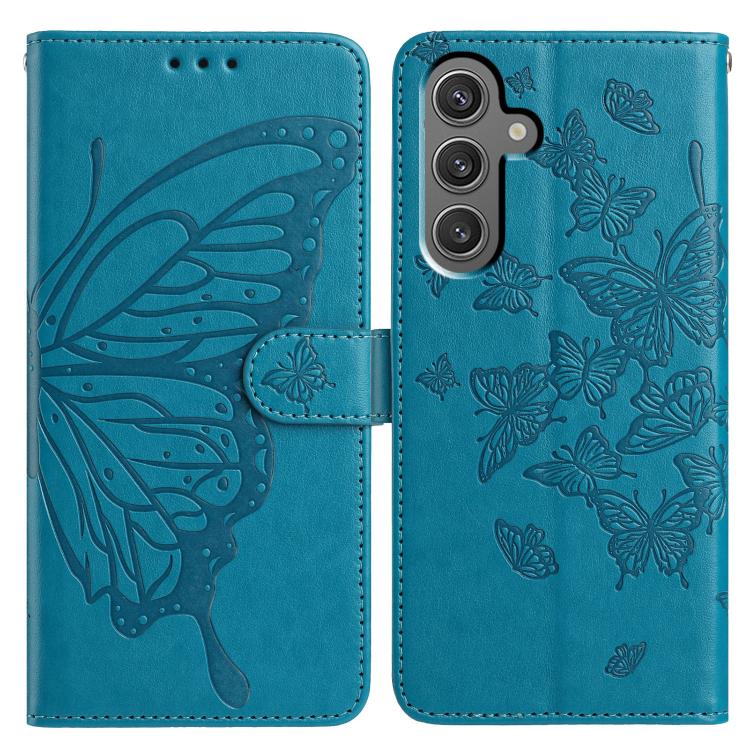 Butterfly Flutter Pattern Embossed Leather Phone Case, For Samsung Galaxy S25+ 5G, For Samsung Galax S25 Ultra 5G, For Samsung Galaxy S24 FE 5G, For Samsung Galaxy S24 Ultra 5G, For Samsung Galaxy S24+ 5G, For Samsung Galaxy S24 5G