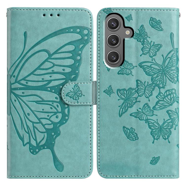 Butterfly Flutter Pattern Embossed Leather Phone Case, For Samsung Galaxy S25+ 5G, For Samsung Galax S25 Ultra 5G, For Samsung Galaxy S24 FE 5G, For Samsung Galaxy S24 Ultra 5G, For Samsung Galaxy S24+ 5G, For Samsung Galaxy S24 5G