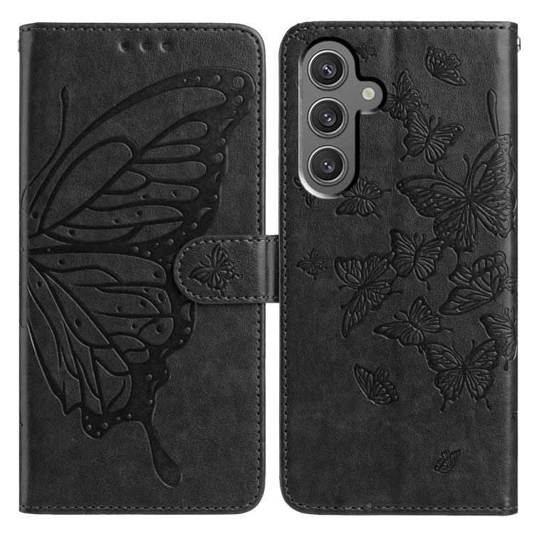 Butterfly Flutter Pattern Embossed Leather Phone Case, For Samsung Galaxy S25+ 5G, For Samsung Galax S25 Ultra 5G, For Samsung Galaxy S24 FE 5G, For Samsung Galaxy S24 Ultra 5G, For Samsung Galaxy S24+ 5G, For Samsung Galaxy S24 5G