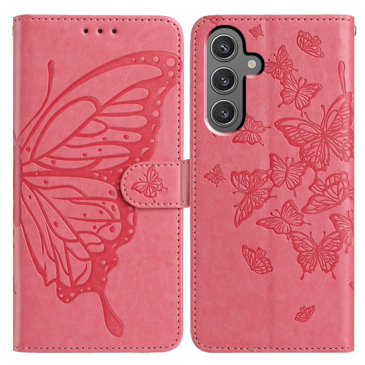 Butterfly Flutter Pattern Embossed Leather Phone Case, For Samsung Galaxy S25+ 5G, For Samsung Galax S25 Ultra 5G, For Samsung Galaxy S24 FE 5G, For Samsung Galaxy S24 Ultra 5G, For Samsung Galaxy S24+ 5G, For Samsung Galaxy S24 5G