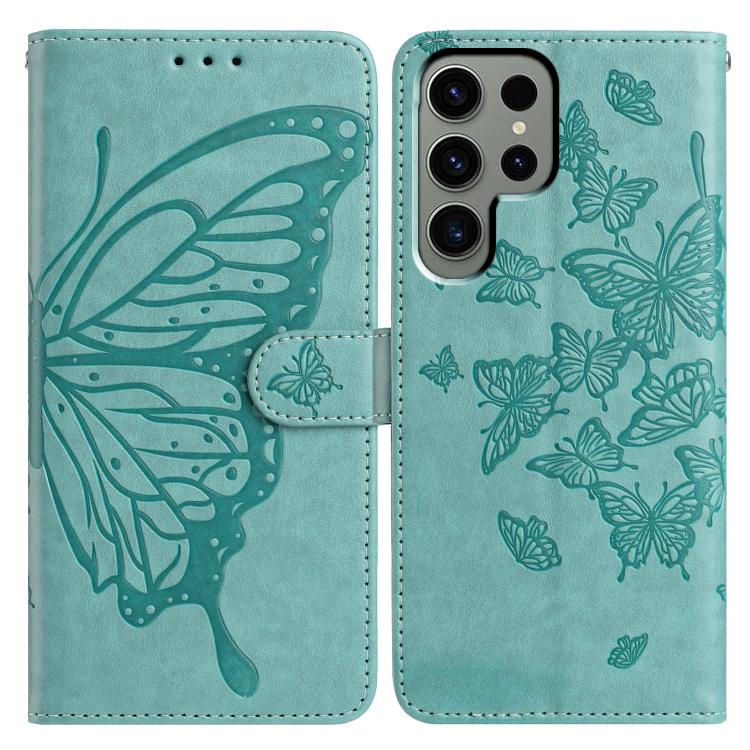 Butterfly Flutter Pattern Embossed Leather Phone Case, For Samsung Galaxy S25+ 5G, For Samsung Galax S25 Ultra 5G, For Samsung Galaxy S24 FE 5G, For Samsung Galaxy S24 Ultra 5G, For Samsung Galaxy S24+ 5G, For Samsung Galaxy S24 5G