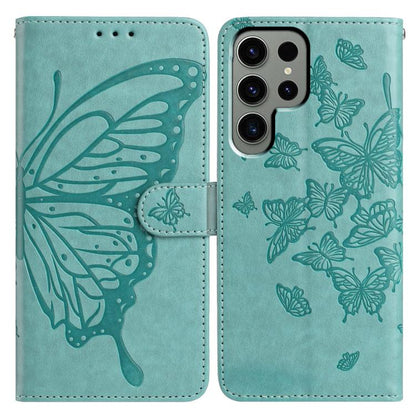 Butterfly Flutter Pattern Embossed Leather Phone Case, For Samsung Galaxy S25+ 5G, For Samsung Galax S25 Ultra 5G, For Samsung Galaxy S24 FE 5G, For Samsung Galaxy S24 Ultra 5G, For Samsung Galaxy S24+ 5G, For Samsung Galaxy S24 5G