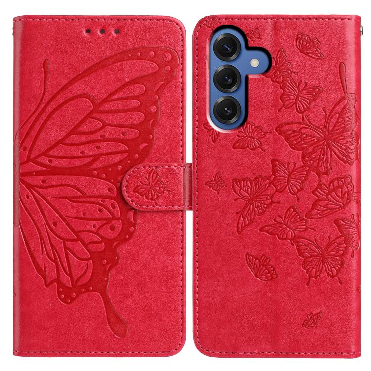 Butterfly Flutter Pattern Embossed Leather Phone Case, For Samsung Galaxy S26 Edge 5G, For Samsung Galaxy S26 Ultra 5G, For Samsung Galaxy S26 5G, For Samsung Galaxy S25 FE 5G, For Samsung Galaxy S25 Edge 5G, For Samsung Galaxy S25 5G