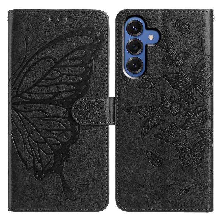 Butterfly Flutter Pattern Embossed Leather Phone Case, For Samsung Galaxy S26 Edge 5G, For Samsung Galaxy S26 Ultra 5G, For Samsung Galaxy S26 5G, For Samsung Galaxy S25 FE 5G, For Samsung Galaxy S25 Edge 5G, For Samsung Galaxy S25 5G