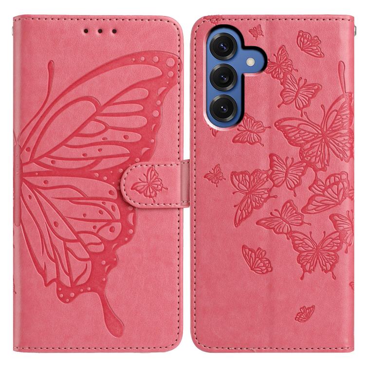 Butterfly Flutter Pattern Embossed Leather Phone Case, For Samsung Galaxy S26 Edge 5G, For Samsung Galaxy S26 Ultra 5G, For Samsung Galaxy S26 5G, For Samsung Galaxy S25 FE 5G, For Samsung Galaxy S25 Edge 5G, For Samsung Galaxy S25 5G
