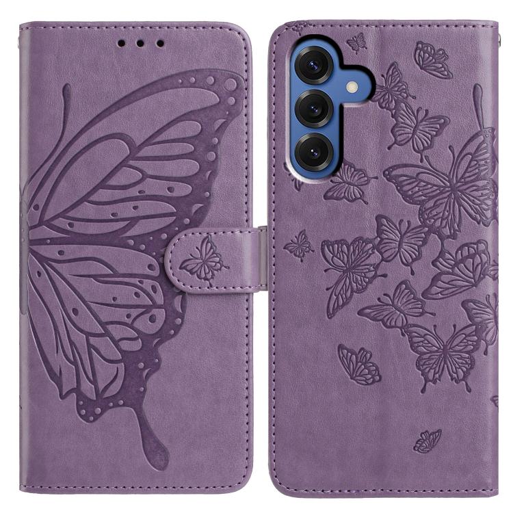 Butterfly Flutter Pattern Embossed Leather Phone Case, For Samsung Galaxy S26 Edge 5G, For Samsung Galaxy S26 Ultra 5G, For Samsung Galaxy S26 5G, For Samsung Galaxy S25 FE 5G, For Samsung Galaxy S25 Edge 5G, For Samsung Galaxy S25 5G