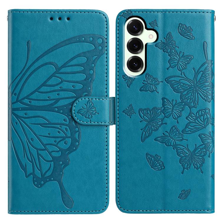 Butterfly Flutter Pattern Embossed Leather Phone Case, For Samsung Galaxy S25+ 5G, For Samsung Galax S25 Ultra 5G, For Samsung Galaxy S24 FE 5G, For Samsung Galaxy S24 Ultra 5G, For Samsung Galaxy S24+ 5G, For Samsung Galaxy S24 5G