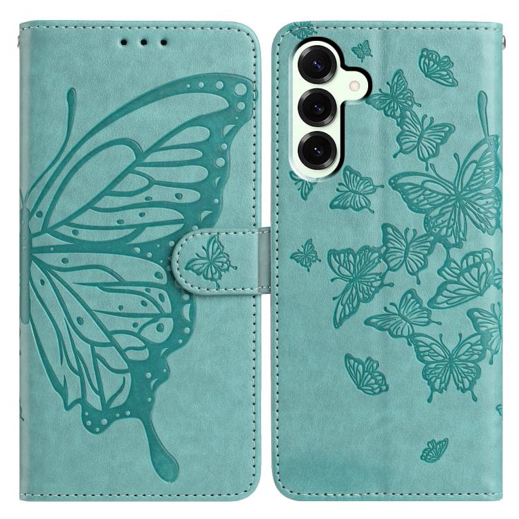 Butterfly Flutter Pattern Embossed Leather Phone Case, For Samsung Galaxy S25+ 5G, For Samsung Galax S25 Ultra 5G, For Samsung Galaxy S24 FE 5G, For Samsung Galaxy S24 Ultra 5G, For Samsung Galaxy S24+ 5G, For Samsung Galaxy S24 5G