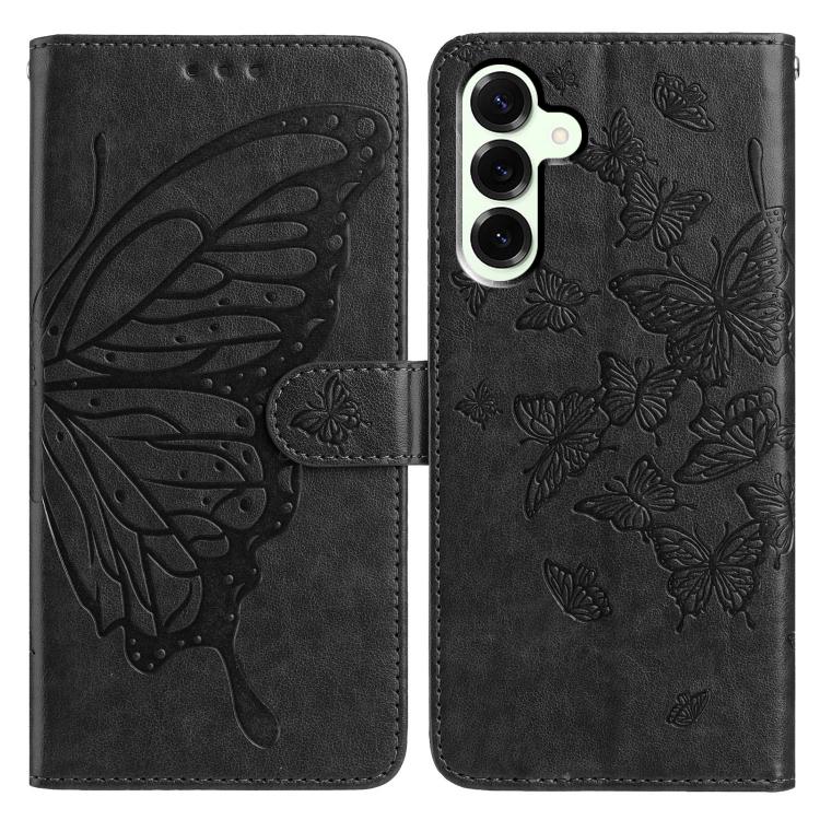 Butterfly Flutter Pattern Embossed Leather Phone Case, For Samsung Galaxy S25+ 5G, For Samsung Galax S25 Ultra 5G, For Samsung Galaxy S24 FE 5G, For Samsung Galaxy S24 Ultra 5G, For Samsung Galaxy S24+ 5G, For Samsung Galaxy S24 5G