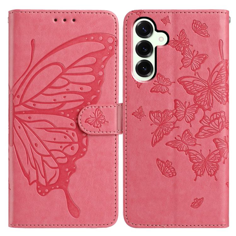 Butterfly Flutter Pattern Embossed Leather Phone Case, For Samsung Galaxy S25+ 5G, For Samsung Galax S25 Ultra 5G, For Samsung Galaxy S24 FE 5G, For Samsung Galaxy S24 Ultra 5G, For Samsung Galaxy S24+ 5G, For Samsung Galaxy S24 5G