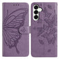 Butterfly Flutter Pattern Embossed Leather Phone Case, For Samsung Galaxy S25+ 5G, For Samsung Galax S25 Ultra 5G, For Samsung Galaxy S24 FE 5G, For Samsung Galaxy S24 Ultra 5G, For Samsung Galaxy S24+ 5G, For Samsung Galaxy S24 5G