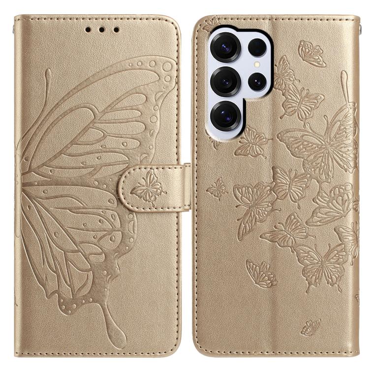 Butterfly Flutter Pattern Embossed Leather Phone Case, For Samsung Galaxy S25+ 5G, For Samsung Galax S25 Ultra 5G, For Samsung Galaxy S24 FE 5G, For Samsung Galaxy S24 Ultra 5G, For Samsung Galaxy S24+ 5G, For Samsung Galaxy S24 5G