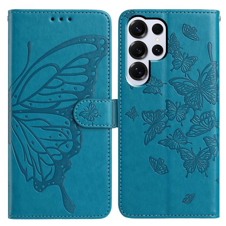 Butterfly Flutter Pattern Embossed Leather Phone Case, For Samsung Galaxy S25+ 5G, For Samsung Galax S25 Ultra 5G, For Samsung Galaxy S24 FE 5G, For Samsung Galaxy S24 Ultra 5G, For Samsung Galaxy S24+ 5G, For Samsung Galaxy S24 5G