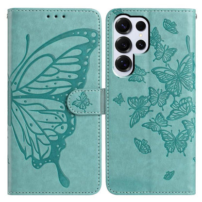 Butterfly Flutter Pattern Embossed Leather Phone Case, For Samsung Galaxy S25+ 5G, For Samsung Galax S25 Ultra 5G, For Samsung Galaxy S24 FE 5G, For Samsung Galaxy S24 Ultra 5G, For Samsung Galaxy S24+ 5G, For Samsung Galaxy S24 5G