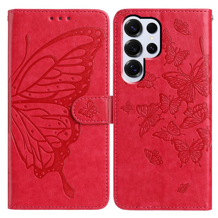 Butterfly Flutter Pattern Embossed Leather Phone Case, For Samsung Galaxy S25+ 5G, For Samsung Galax S25 Ultra 5G, For Samsung Galaxy S24 FE 5G, For Samsung Galaxy S24 Ultra 5G, For Samsung Galaxy S24+ 5G, For Samsung Galaxy S24 5G