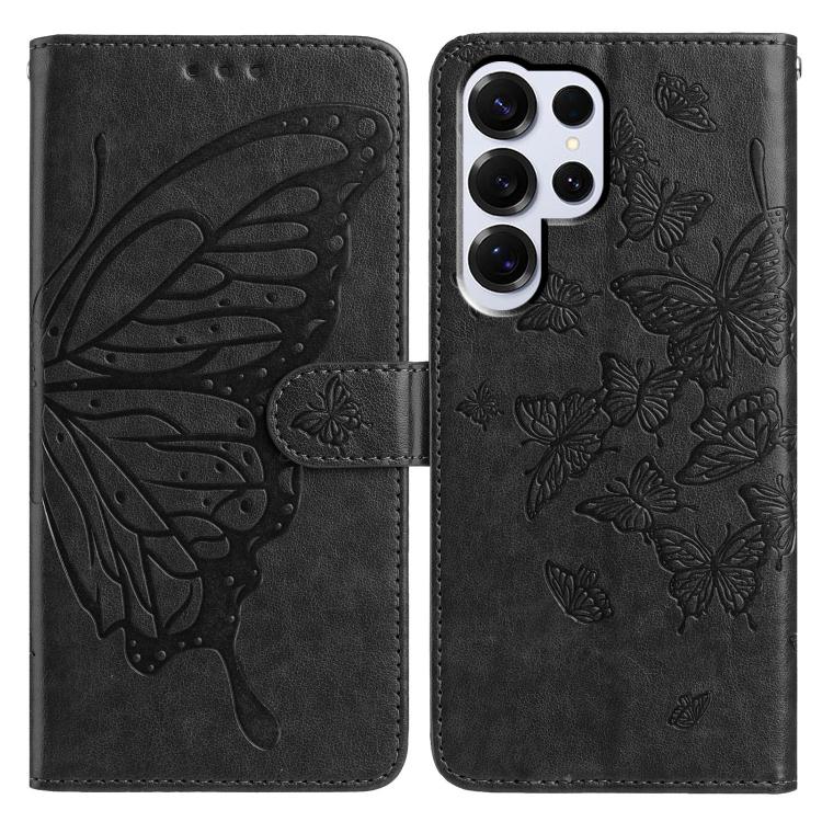 Butterfly Flutter Pattern Embossed Leather Phone Case, For Samsung Galaxy S25+ 5G, For Samsung Galax S25 Ultra 5G, For Samsung Galaxy S24 FE 5G, For Samsung Galaxy S24 Ultra 5G, For Samsung Galaxy S24+ 5G, For Samsung Galaxy S24 5G