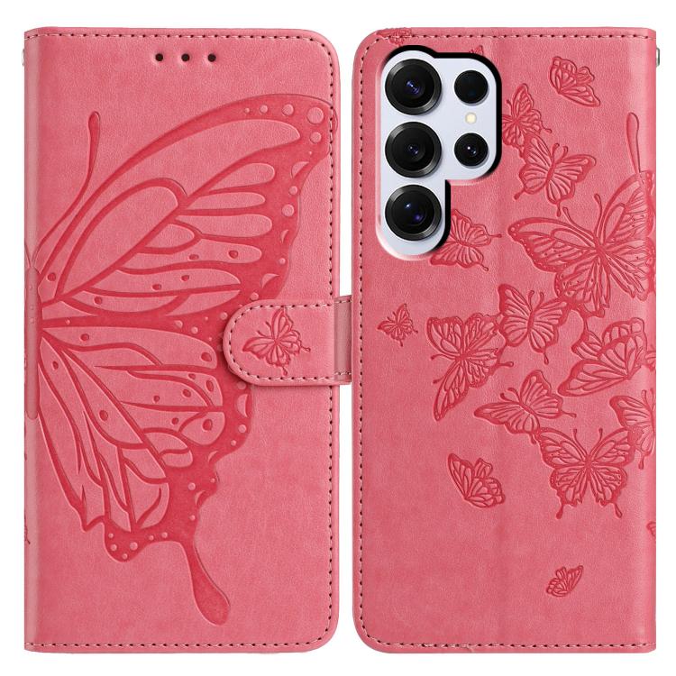 Butterfly Flutter Pattern Embossed Leather Phone Case, For Samsung Galaxy S25+ 5G, For Samsung Galax S25 Ultra 5G, For Samsung Galaxy S24 FE 5G, For Samsung Galaxy S24 Ultra 5G, For Samsung Galaxy S24+ 5G, For Samsung Galaxy S24 5G