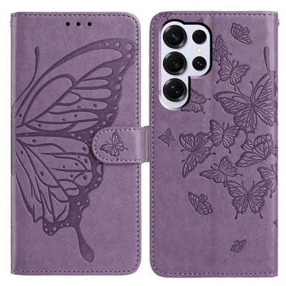 Butterfly Flutter Pattern Embossed Leather Phone Case, For Samsung Galaxy S25+ 5G, For Samsung Galax S25 Ultra 5G, For Samsung Galaxy S24 FE 5G, For Samsung Galaxy S24 Ultra 5G, For Samsung Galaxy S24+ 5G, For Samsung Galaxy S24 5G