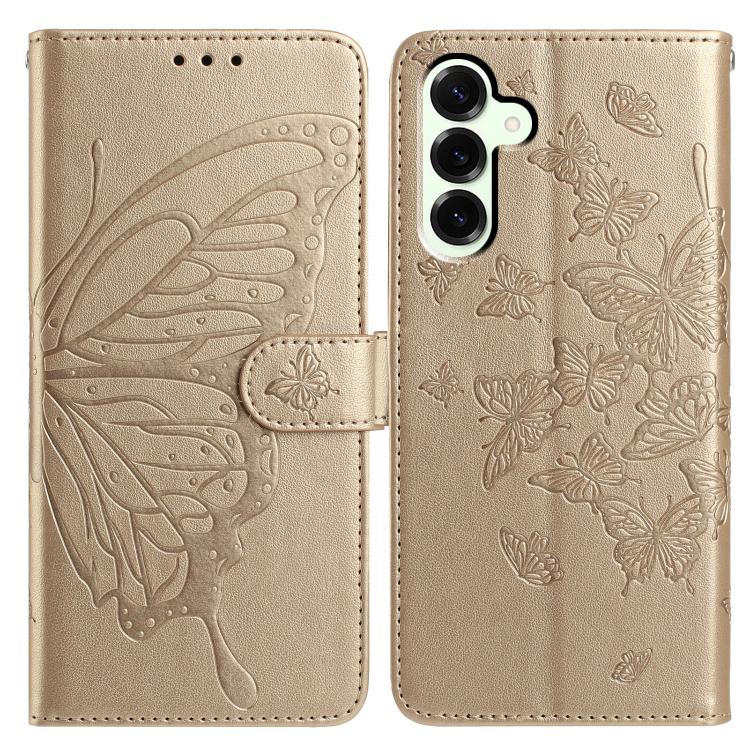 Butterfly Flutter Pattern Embossed Leather Phone Case, For Samsung Galaxy S26 Edge 5G, For Samsung Galaxy S26 Ultra 5G, For Samsung Galaxy S26 5G, For Samsung Galaxy S25 FE 5G, For Samsung Galaxy S25 Edge 5G, For Samsung Galaxy S25 5G