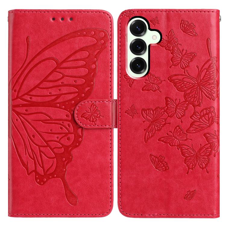 Butterfly Flutter Pattern Embossed Leather Phone Case, For Samsung Galaxy S26 Edge 5G, For Samsung Galaxy S26 Ultra 5G, For Samsung Galaxy S26 5G, For Samsung Galaxy S25 FE 5G, For Samsung Galaxy S25 Edge 5G, For Samsung Galaxy S25 5G