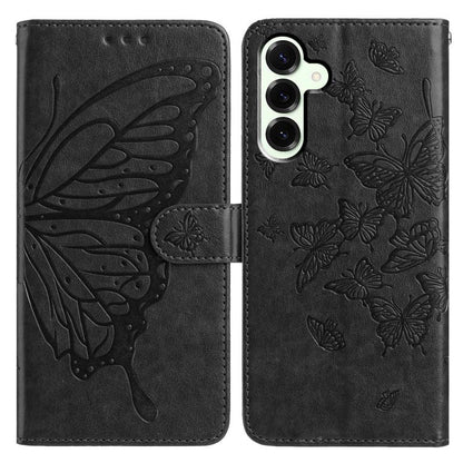 Butterfly Flutter Pattern Embossed Leather Phone Case, For Samsung Galaxy S26 Edge 5G, For Samsung Galaxy S26 Ultra 5G, For Samsung Galaxy S26 5G, For Samsung Galaxy S25 FE 5G, For Samsung Galaxy S25 Edge 5G, For Samsung Galaxy S25 5G