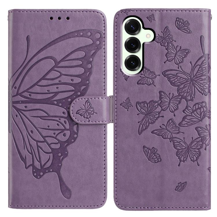 Butterfly Flutter Pattern Embossed Leather Phone Case, For Samsung Galaxy S26 Edge 5G, For Samsung Galaxy S26 Ultra 5G, For Samsung Galaxy S26 5G, For Samsung Galaxy S25 FE 5G, For Samsung Galaxy S25 Edge 5G, For Samsung Galaxy S25 5G