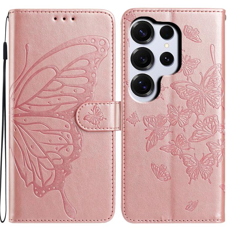 Butterfly Flutter Pattern Embossed Leather Phone Case, For Samsung Galaxy S26 Edge 5G, For Samsung Galaxy S26 Ultra 5G, For Samsung Galaxy S26 5G, For Samsung Galaxy S25 FE 5G, For Samsung Galaxy S25 Edge 5G, For Samsung Galaxy S25 5G