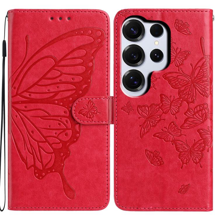 Butterfly Flutter Pattern Embossed Leather Phone Case, For Samsung Galaxy S26 Edge 5G, For Samsung Galaxy S26 Ultra 5G, For Samsung Galaxy S26 5G, For Samsung Galaxy S25 FE 5G, For Samsung Galaxy S25 Edge 5G, For Samsung Galaxy S25 5G