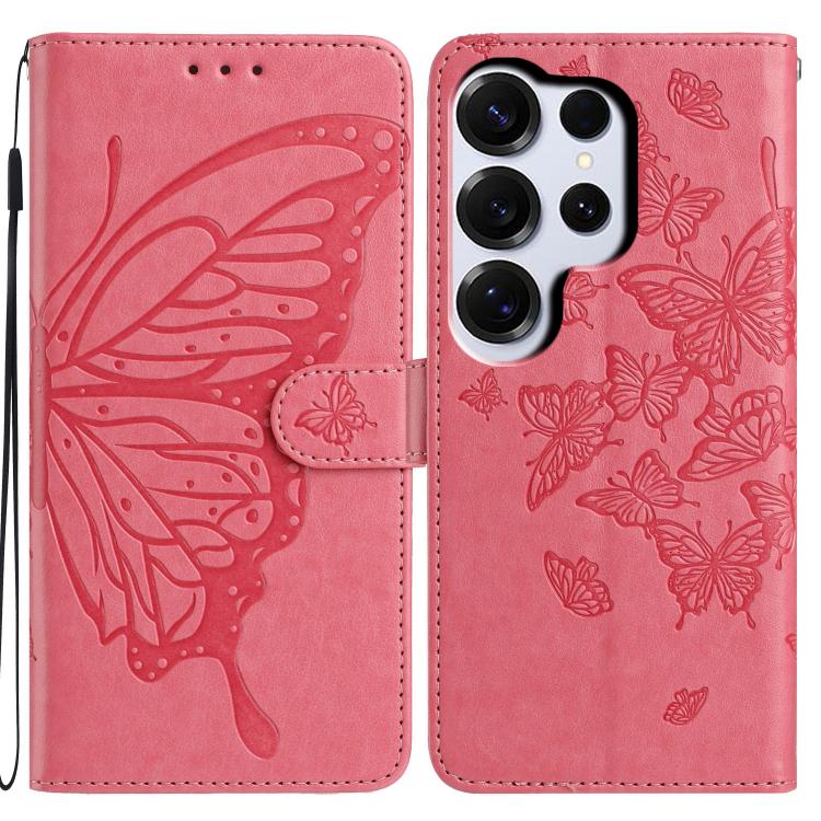 Butterfly Flutter Pattern Embossed Leather Phone Case, For Samsung Galaxy S26 Edge 5G, For Samsung Galaxy S26 Ultra 5G, For Samsung Galaxy S26 5G, For Samsung Galaxy S25 FE 5G, For Samsung Galaxy S25 Edge 5G, For Samsung Galaxy S25 5G