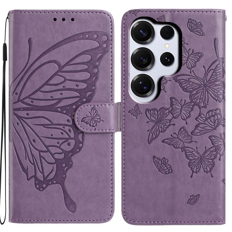 Butterfly Flutter Pattern Embossed Leather Phone Case, For Samsung Galaxy S26 Edge 5G, For Samsung Galaxy S26 Ultra 5G, For Samsung Galaxy S26 5G, For Samsung Galaxy S25 FE 5G, For Samsung Galaxy S25 Edge 5G, For Samsung Galaxy S25 5G