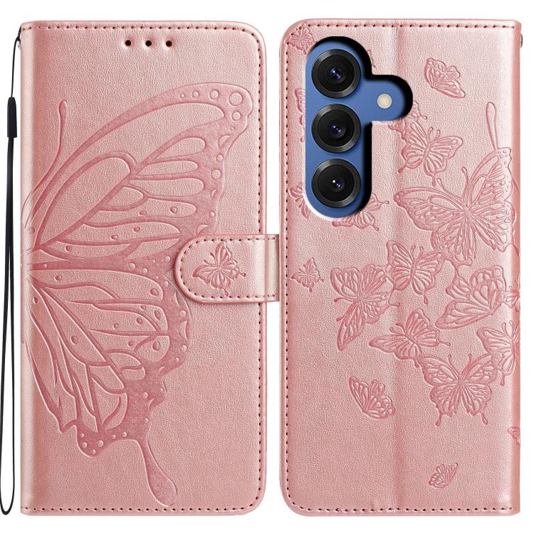 Butterfly Flutter Pattern Embossed Leather Phone Case, For Samsung Galaxy S26 Edge 5G, For Samsung Galaxy S26 Ultra 5G, For Samsung Galaxy S26 5G, For Samsung Galaxy S25 FE 5G, For Samsung Galaxy S25 Edge 5G, For Samsung Galaxy S25 5G