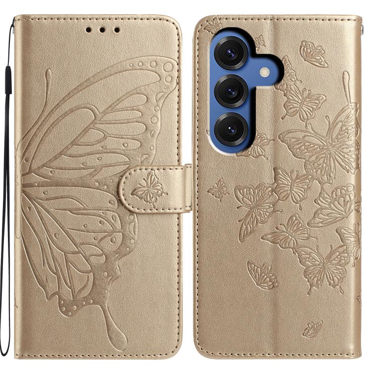 Butterfly Flutter Pattern Embossed Leather Phone Case, For Samsung Galaxy S26 Edge 5G, For Samsung Galaxy S26 Ultra 5G, For Samsung Galaxy S26 5G, For Samsung Galaxy S25 FE 5G, For Samsung Galaxy S25 Edge 5G, For Samsung Galaxy S25 5G