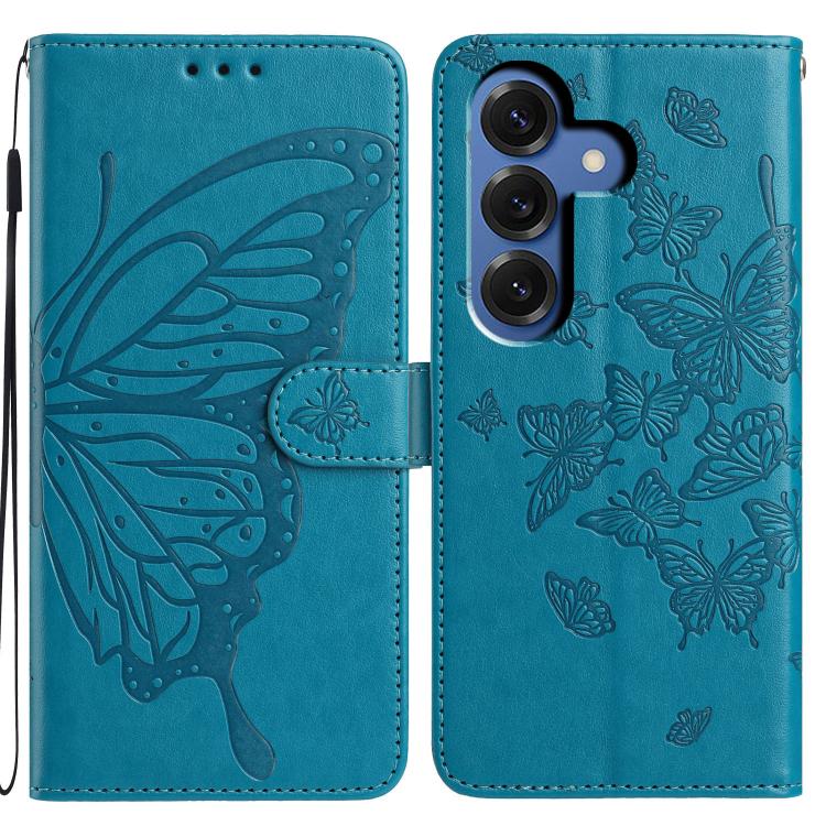 Butterfly Flutter Pattern Embossed Leather Phone Case, For Samsung Galaxy S26 Edge 5G, For Samsung Galaxy S26 Ultra 5G, For Samsung Galaxy S26 5G, For Samsung Galaxy S25 FE 5G, For Samsung Galaxy S25 Edge 5G, For Samsung Galaxy S25 5G