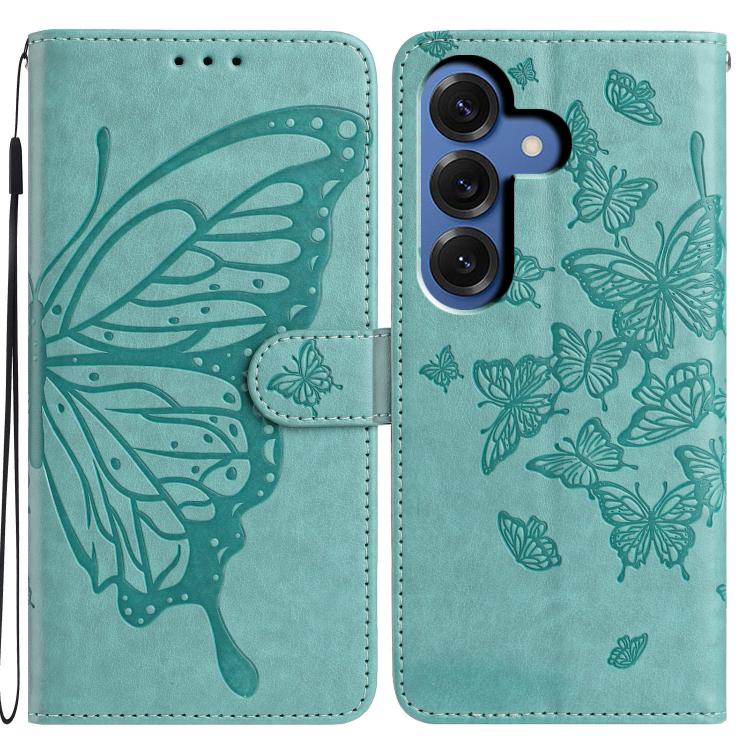 Butterfly Flutter Pattern Embossed Leather Phone Case, For Samsung Galaxy S26 Edge 5G, For Samsung Galaxy S26 Ultra 5G, For Samsung Galaxy S26 5G, For Samsung Galaxy S25 FE 5G, For Samsung Galaxy S25 Edge 5G, For Samsung Galaxy S25 5G