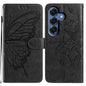 Butterfly Flutter Pattern Embossed Leather Phone Case, For Samsung Galaxy S26 Edge 5G, For Samsung Galaxy S26 Ultra 5G, For Samsung Galaxy S26 5G, For Samsung Galaxy S25 FE 5G, For Samsung Galaxy S25 Edge 5G, For Samsung Galaxy S25 5G