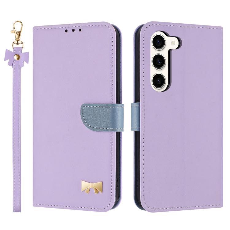 Metal Bow Leather Phone Case with Hand Strap, For Samsung Galaxy S25 Ultra 5G, For Samsung Galaxy S24 FE 5G, For Samsung Galaxy S24 Ultra 5G, For Samsung Galaxy S23 FE 5G, For Samsung Galaxy S23 Ultra 5G, For Samsung Galaxy S23+ 5G                     ...